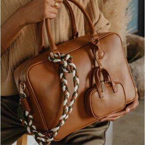 Melie Bianco Natasha Saddle Large Recycled Top Handle Bag